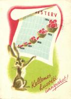 1954 Kellemes húsvéti ünnepeket Művészeti Alkotások kiadása / Easter greeting postcard, propaganda (EK)