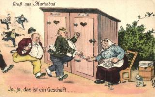 "Ja,ja, das ist ein Geschäft" German humour art postcard, s: W. S. (EB)