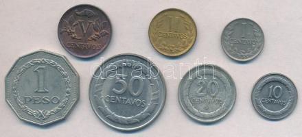Kolumbia 1945-1968. 1c-1P (7xklf) közte 1945. 20c Ag T:1-,3 Colombia 1945-1968. 1 Centavo - 1 Peso (7xdiff) including 1945. 20 Centavos Ag C:AU,F