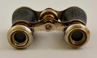 Vadászjelenetes színházi látcső, működik, jelzés nélkül, ón betéttel, 6×10 cm