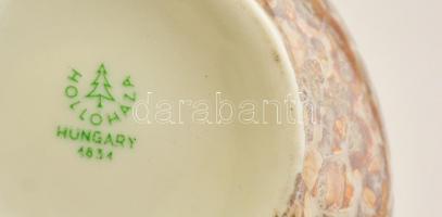 Hollóházi márvány mintás bonbonier, jelzett, hibátlan, m:8,5 cm