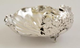 Ezüst(Ag) gyöngykagylós kínáló, jelzett, 13×13 cm, nettó: 91,8 g