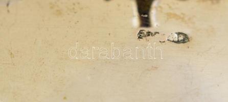 Ezüst(Ag) gyöngykagylós kínáló, jelzett, 13×13 cm, nettó: 91,8 g