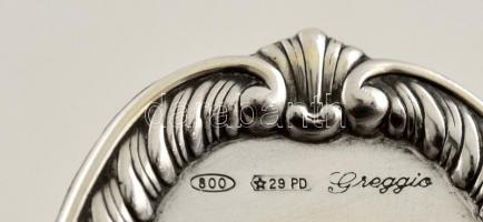 Ezüst(Ag) kagylómintás tálka, jelzett, 8,5×6,4 cm, nettó: 17,8 g