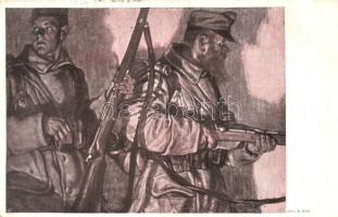 1917 A Hofmann hadtest segélylapja / K.u.K. Korps Hofmann Feldpost 17. military charity art postcard + K.u.K. Militär Stations Kommando des V. Korps s: A. Kolb.