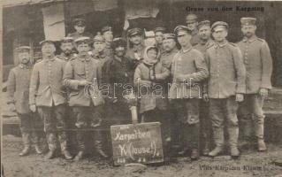 1915 Villa Karpathen Klause! Gruss von den Karpaten! / WWI K.u.K. military, soldiers group photo with Carpathian villagers + K.u.K. Etappentrainzug des Korps F.M.L. Hofmann