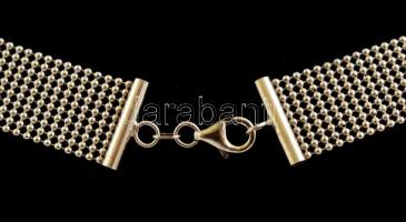 Ezüst(Ag) tízsoros nyakék, jelzett, h: 45 cm, nettó: 30,4 g