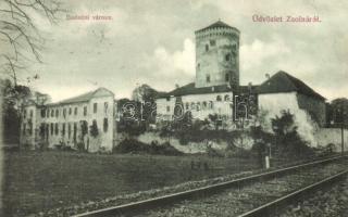 Zsolna, Zilina; Budatini vár, vasúti sínek Biel és Jellinek kiadása / castle, railway tracks (EK)