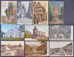 79 db RÉGI külföldi városképes lap, közte leporello album / 79 pre-1945 worldwide town view postcards with leporello