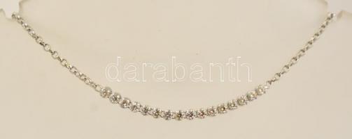 Ezüst(Ag) apró köves karkötő, jelzett, h: 18,2 cm, bruttó: 1,8 g