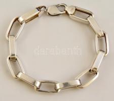 Ezüst(Ag) nagy szemű karkötő, jelzett, h: 23 cm, nettó: 23 g