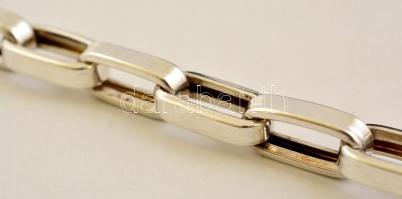 Ezüst(Ag) nagy szemű karkötő, jelzett, h: 23 cm, nettó: 23 g