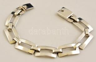 Ezüst(Ag) áttört glídes karkötő, jelzett, h: 17,5 cm, nettó:  25,2 g