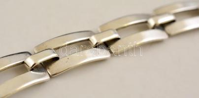 Ezüst(Ag) áttört glídes karkötő, jelzett, h: 17,5 cm, nettó:  25,2 g