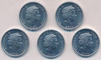 Cook-szigetek 2003. 1c Al (5xklf) T:1,1-
Cook Islands 2003. 1 Cent Al (5xdiff) C:UNC,AU