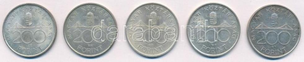 1993-1994. 200Ft (5x) T:2 kis patina