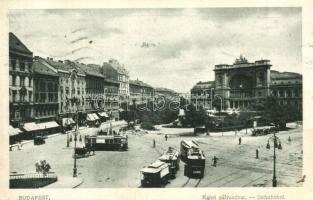 1917 Budapest VII. Keleti pályaudvar, villamosok