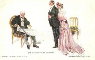 The oldest trust company, art postcard, Moffat, Yard& CO. No. 21657 s: Howard Chandler Christy (EK)