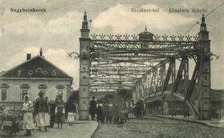Nagybecskerek, Zrenjanin, Veliki Beckerek; Erzsébet híd, piac / Brücke / bridge, market (ázott / wet damage)