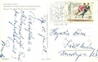 1955 Budapest XIV. Városligeti Műjég, Mesterházi Nagy Márta műkorcsolyázó. Bojár Sándor eredeti fény...