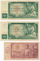 Csehszlovákia 1961-1989. 6db-os bankjegy tétel, közte 1973. 500K T:III Czechoslovakia 1961-1989. 6pcs of banknotes, including 1973. 500 Korun C:F