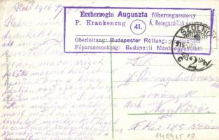 Budapest VII. Keleti pályaudvar, Baross szobor + "Auguszta főhercegasszony 41. Á. Betegszállító...