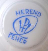 Herendi négy személyes mokkás készlet, kézzel festett, jelzett, rózsán apró lepattanással