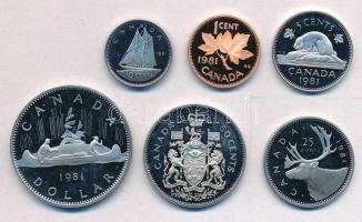 Kanada 1981. 1c-1$ (6xklf) T:PP
Canada 1981. 1 Cent - 1 Dollar (6xdiff) C:PP