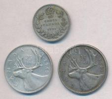 Kanada 1921. 10c Ag + 1949. 25c Ag + 1961. 25c Ag T:2-,3
Canada 1921. 10 Cents Ag + 1949. 25 Cents ...