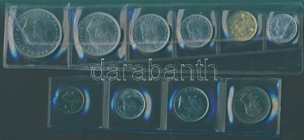 Spanyolország 1975. 50c, 1P, 5P, 25P, 50P, 100P sor, kereskedői szettben T:1,1/2 + Belgium 1980. 50c, 1Fr, 5Fr, 20Fr sor T:1