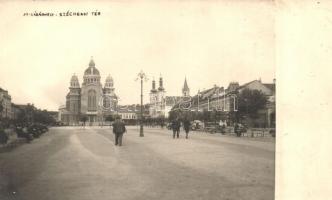 1940 Marosvásárhely, Targu Mures; Széchenyi tér, templomok / square, churches. photo + Tábori Postahivatal