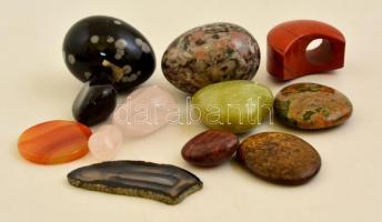 Különböző ásványok, féldrágakövek, összesen: 12 db h:2-5 cm