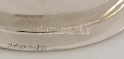 Ezüst(Ag) ovális tálka, jelzett, 11,6×7,7 cm, nettó: 69,3 g