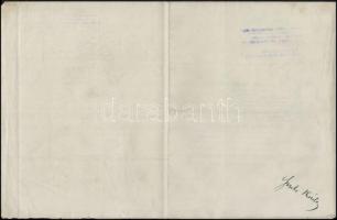 Budapest 1911. "Pannónia Magyar Viszontbiztosító Intézet" névre szóló részvénye 600K-ról, ...