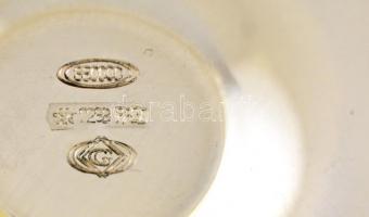 Ezüst(Ag) kézi füles gyertyatartó, jelzett, d: 8,2 cm, nettó: 32,1 g