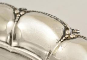 Ezüst(Ag) ovális mintás tálka, jelzett, 10,8×7,2 cm, nettó: 34,5 g