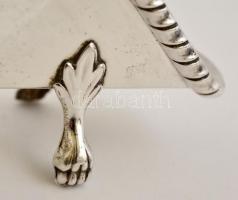 Ezüst(Ag) szalvétatartó, karmos lábakkal, jelzett, 14×7,5 cm, nettó: 80 g