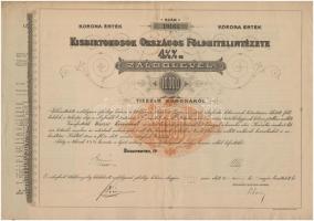 Budapest 1911. "Kisbirtokosok Országos Földhitelintézete" 4 1/2%-os záloglevele 10.000K-ró...