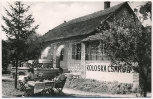 8 db modern magyar városképes lap, vendéglők, éttermek: Budapest, Balatonfüred, Hajdúszoboszló, Tisz...