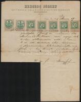 1893 Okmánydarab 2 x 5kr + 5 x 1kr díjlerovással Duna-Mocs