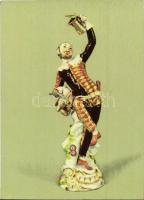 21 db modern német meisseni porcelán motívumos képeslap / 21 Eastern-German porcelain motive postcar...