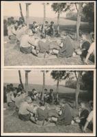 cca 1930 Cserkészek táborozása, 10 db fotó, 8×13 és 10×15 cm