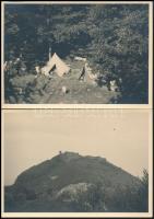 cca 1930 Cserkészek táborozása, 10 db fotó, 8×13 és 10×15 cm