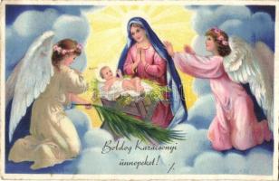 39 db RÉGI üdvözlőlap, főként karácsony, húsvét, újév, közte litho és dombornyomott / 39 pre-1945 gr...