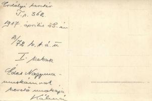 1917 Erdélyi harctér, katonák fedezékkel télen / WWI K.u.k. military in winter in Transylvania. phot...