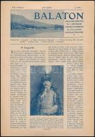 1926 Balaton, A Balatoni Szövetség hivatalos értesítője. XIX. évf. 4. száma. Sok képpel és hirdetéssel