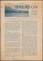 1920 Balaton, A Balatoni Szövetség hivatalos értesítője. XIII. évf. 1-3. száma. Sok képpel és hirdetéssel