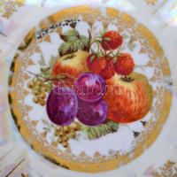 Moritz Zdekauer gyümölcsös tányér ( 4db), matricás, kopott, 18×18 cm (4×)