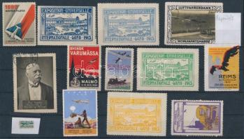 Repülés levélzáró összeállítás berakólapon / Aviation poster stamps