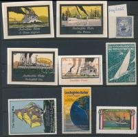 Hajózás levélzáró összeállítás berakólapon / poster stamps